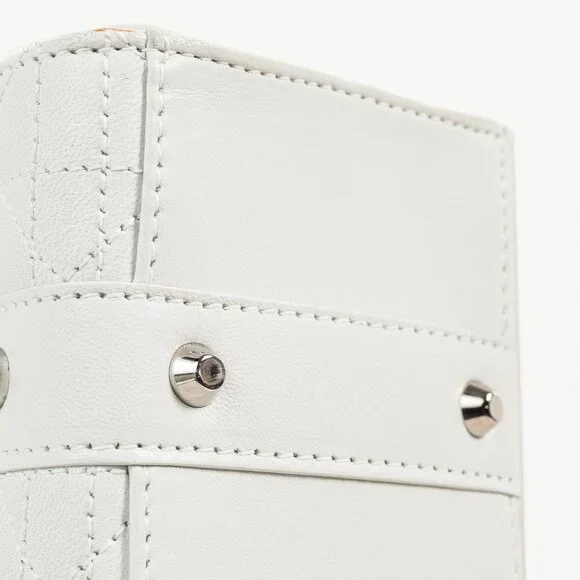 Christian Dior Lady Dior East-West White Leather Double Handle Bag - Picture 6 of 14